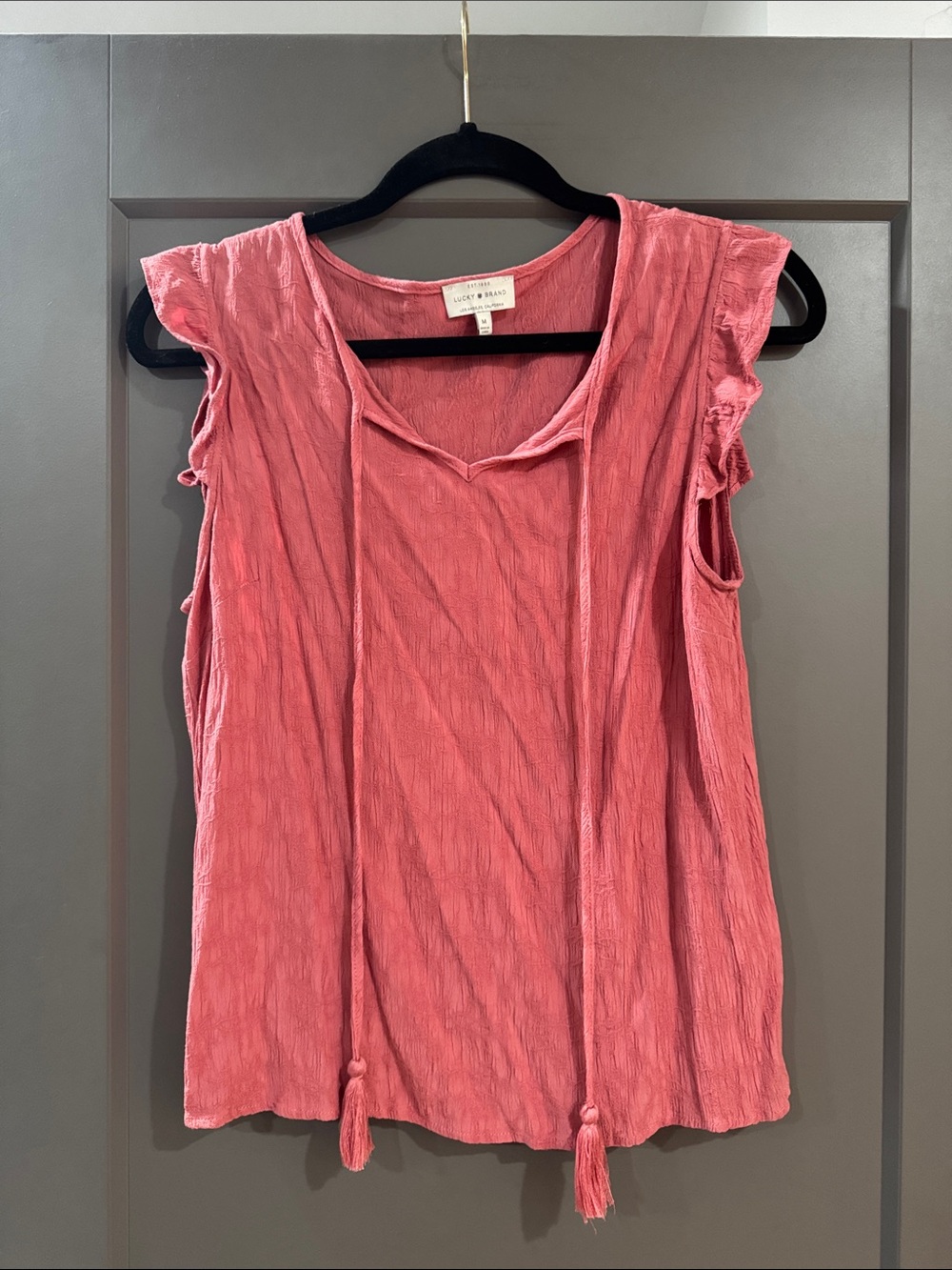 Lucky Brand Rose Pink Textured Tank